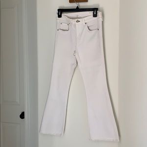 Rag & Bone cropped bootcut white jean
